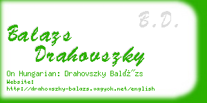 balazs drahovszky business card
